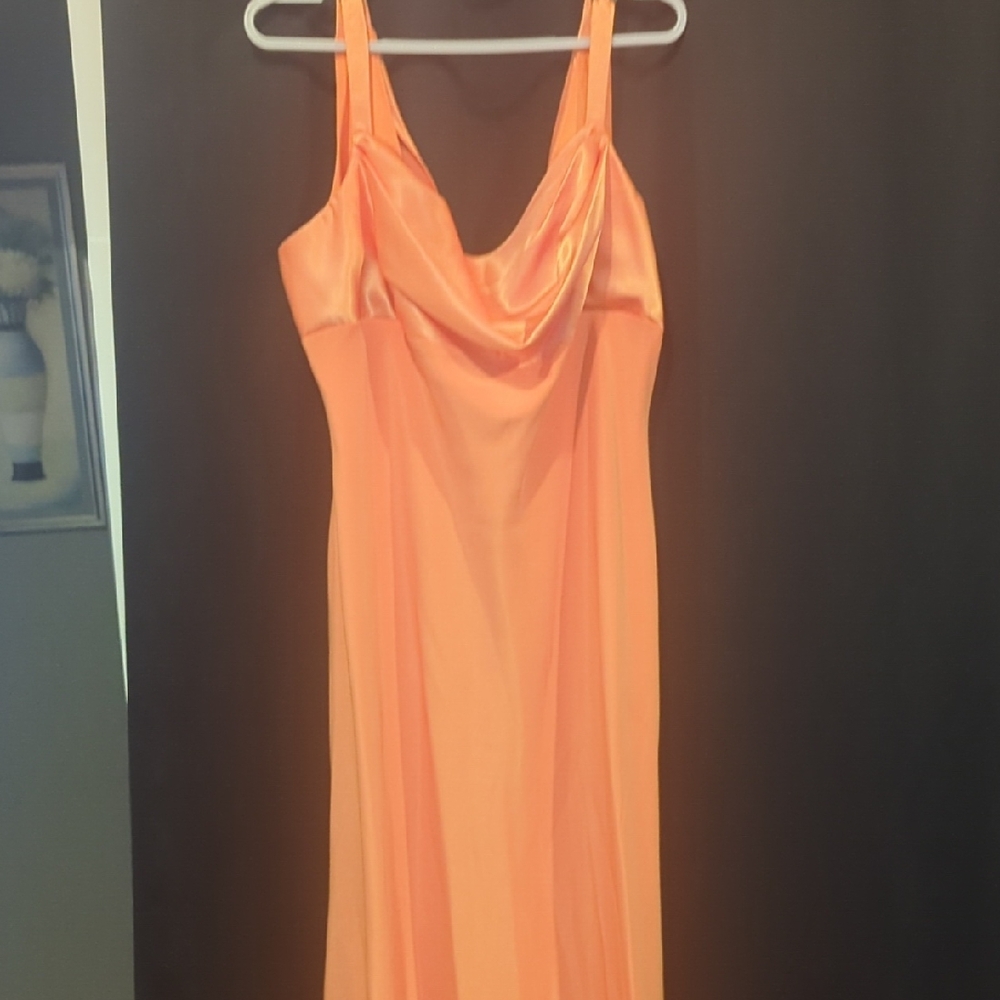 Aspeed Orange Satin Maxi Dress